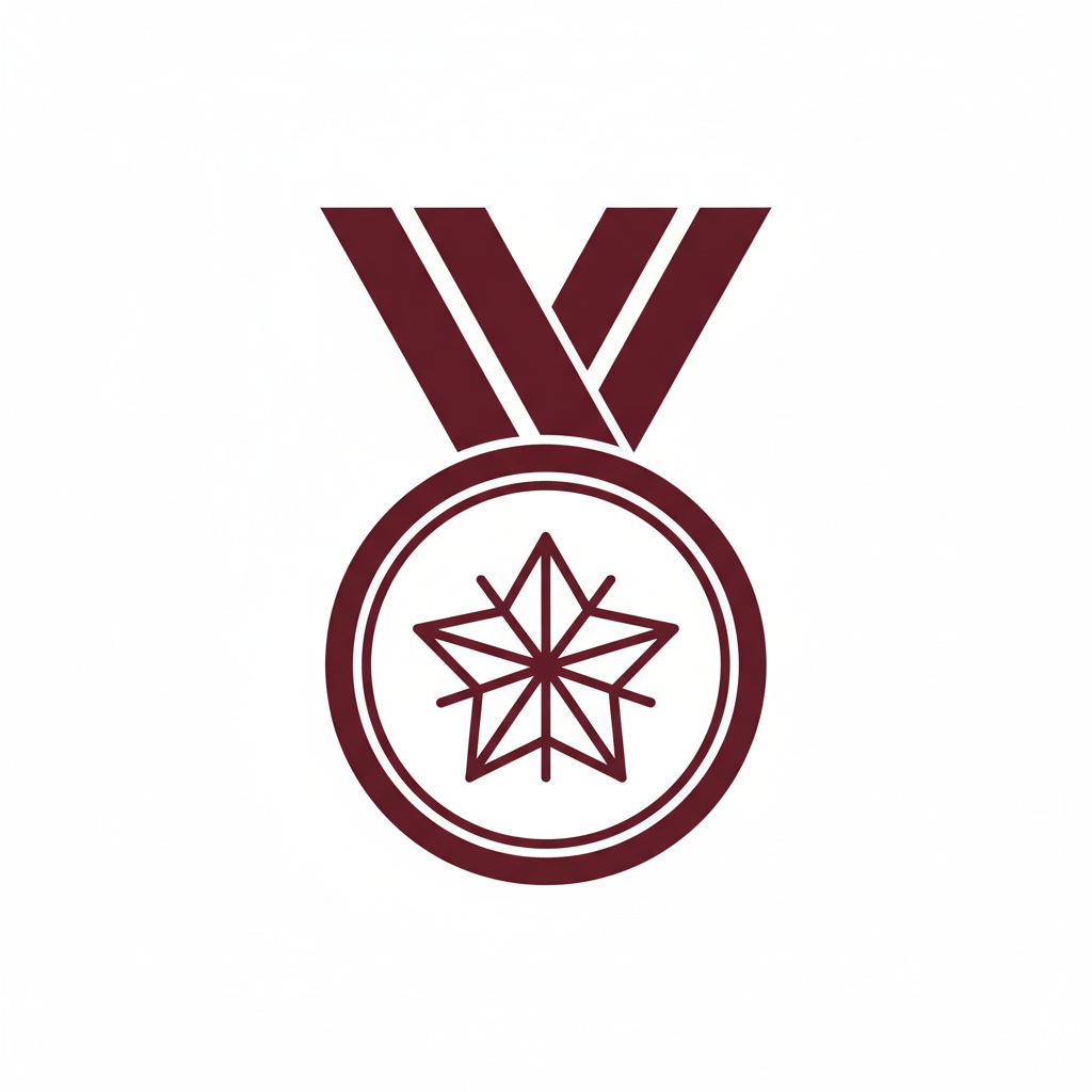 icon for a medal in color 660033